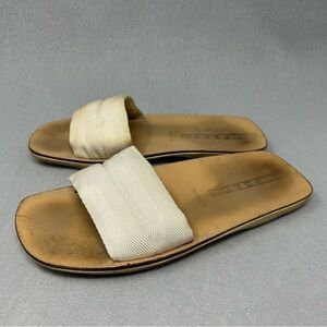 Prada Sliders, Cream Color, Flat, Open Toe, Women’s Size EU 37
